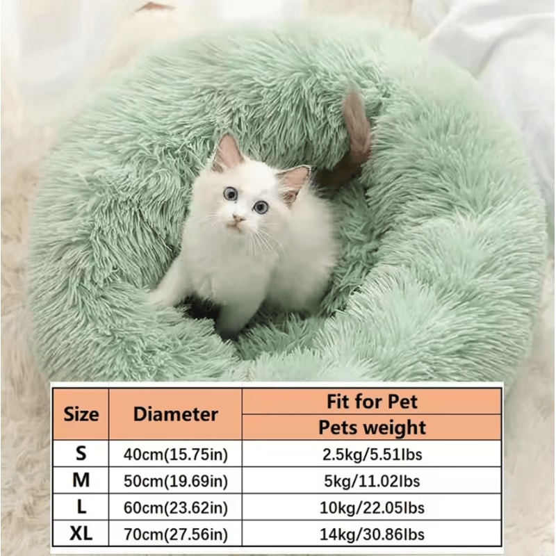 CloudNest Plush Donut Pet Bed For Cats Small Dogs 3