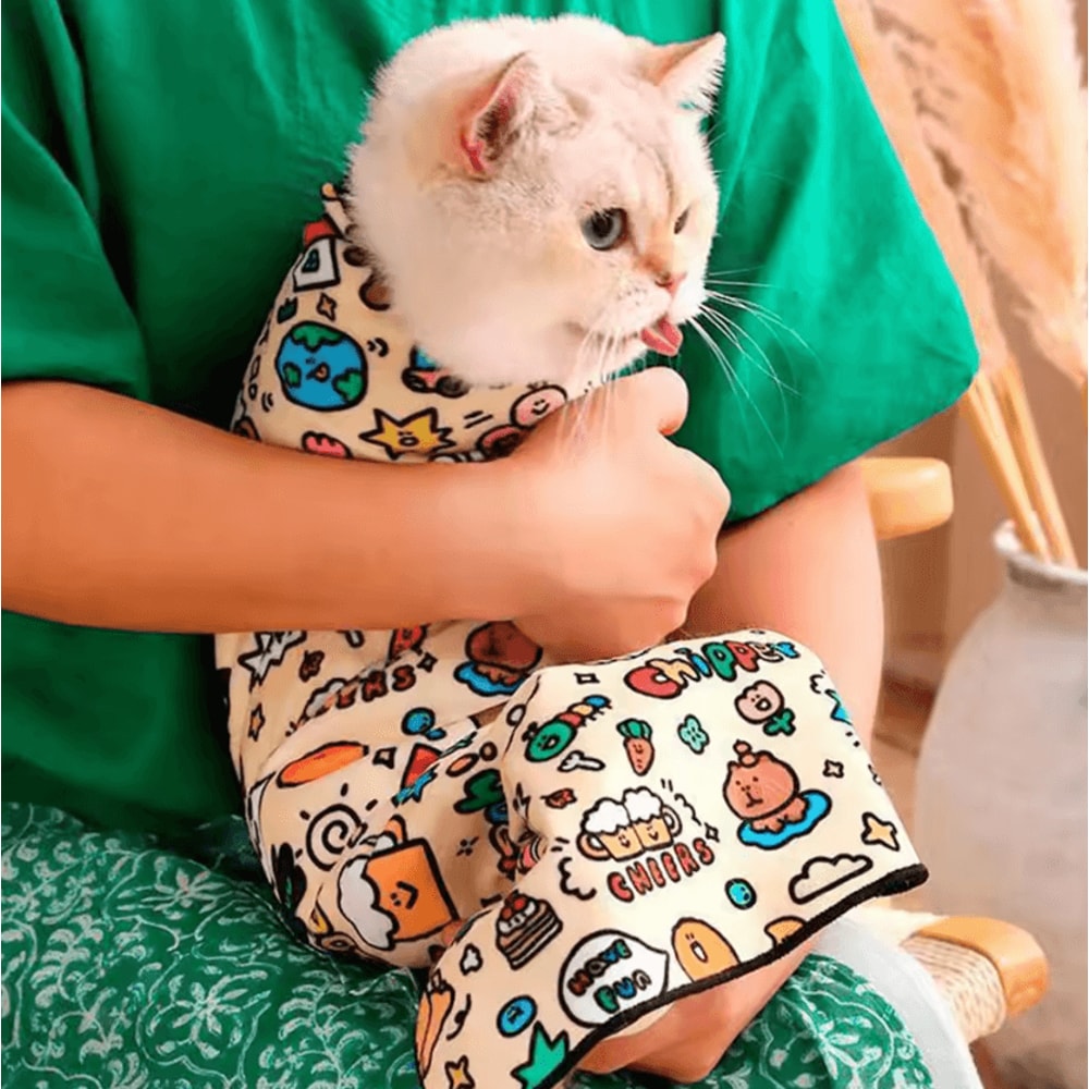 CalmWrap AntiScratch Cat Grooming Burrito Wrap 2