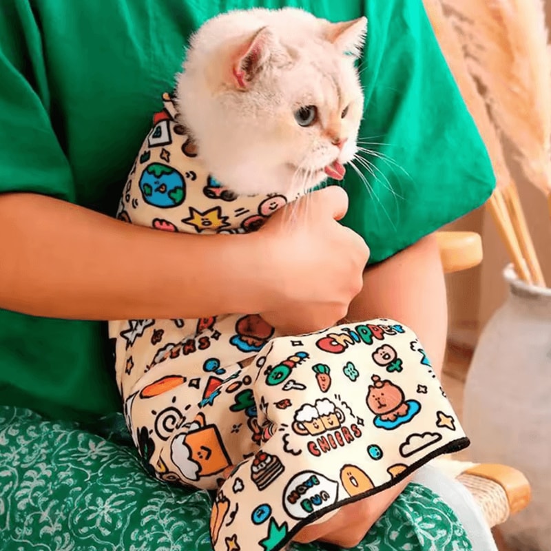 CalmWrap AntiScratch Cat Grooming Burrito Wrap 2