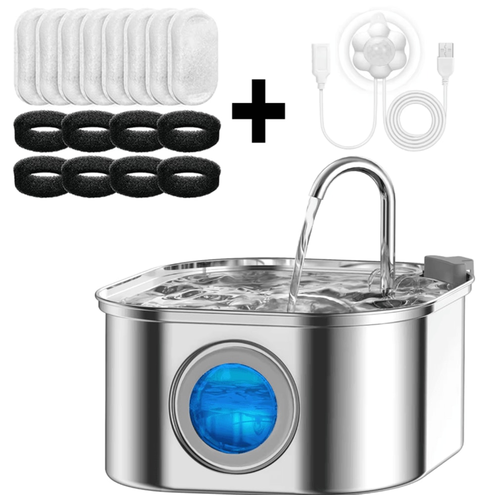 ClearFlow Smart Stainless Steel Cat Water Fountain 0