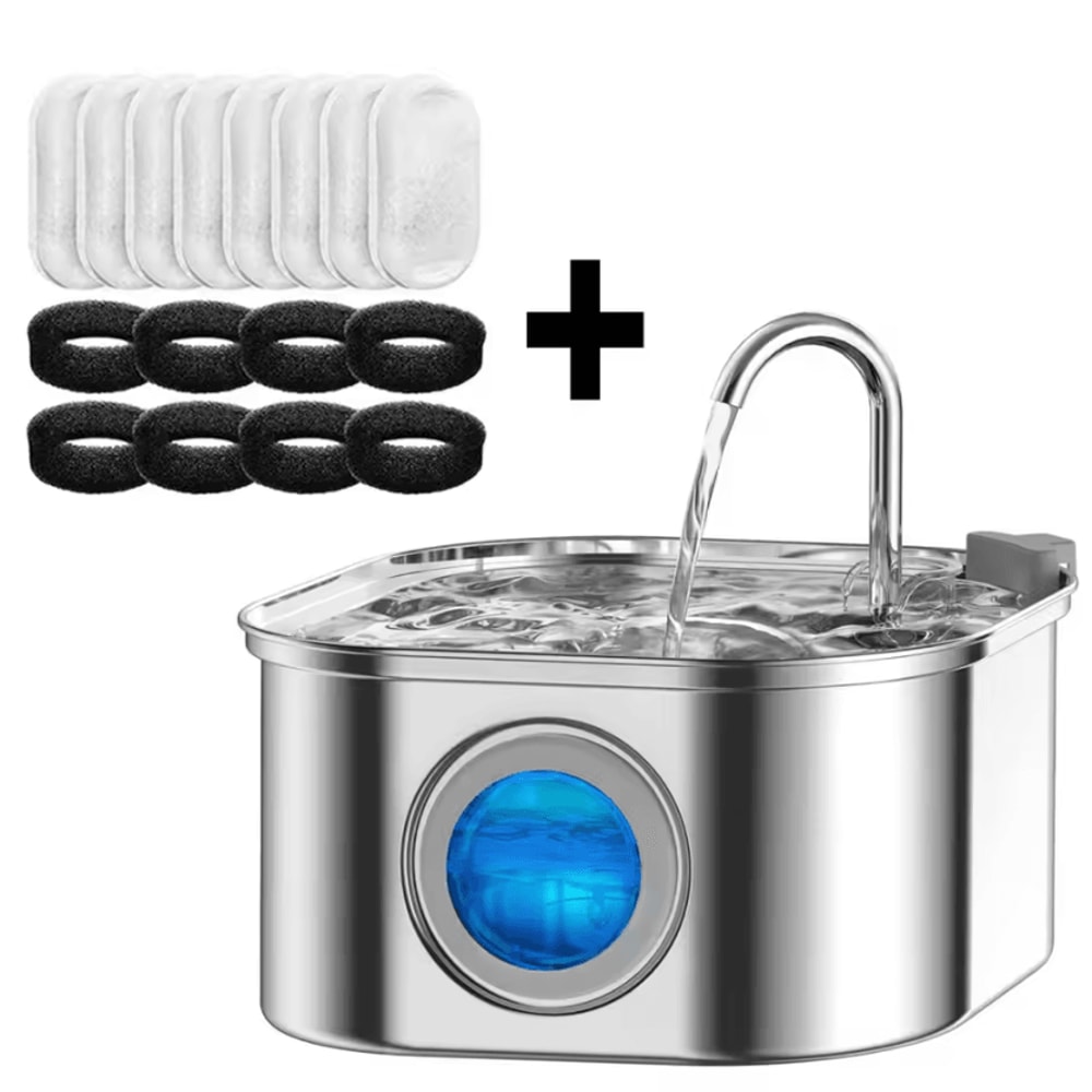 ClearFlow Smart Stainless Steel Cat Water Fountain 3