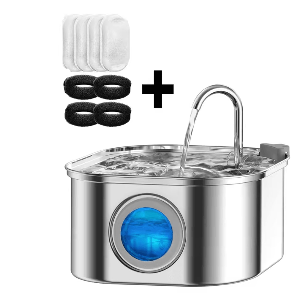 ClearFlow Smart Stainless Steel Cat Water Fountain 5
