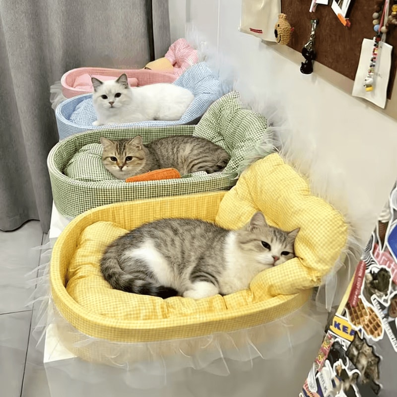 PrincessPaws LaceTrimmed Plush Pet Sofa Bed 0