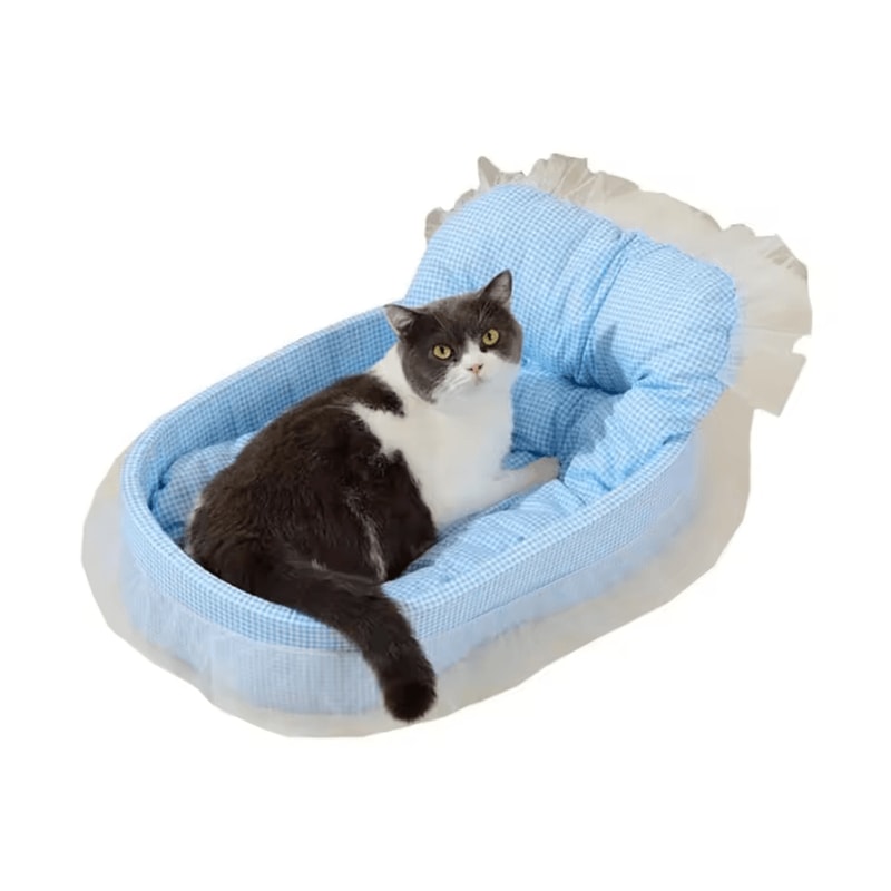 PrincessPaws LaceTrimmed Plush Pet Sofa Bed 3