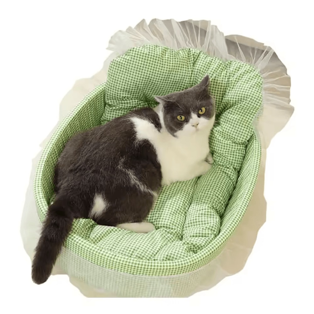 PrincessPaws LaceTrimmed Plush Pet Sofa Bed 4