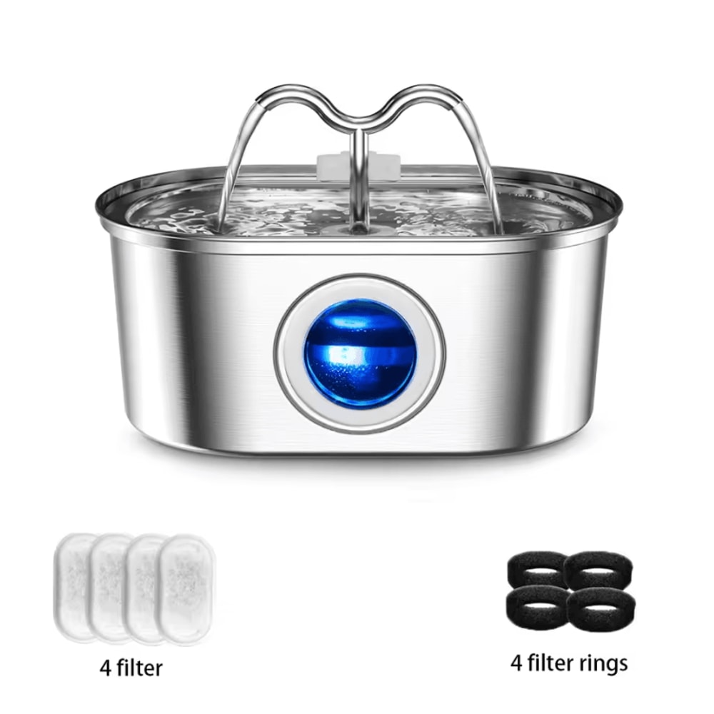 GlowFlow 32L Stainless Steel Cat Water Fountain 4