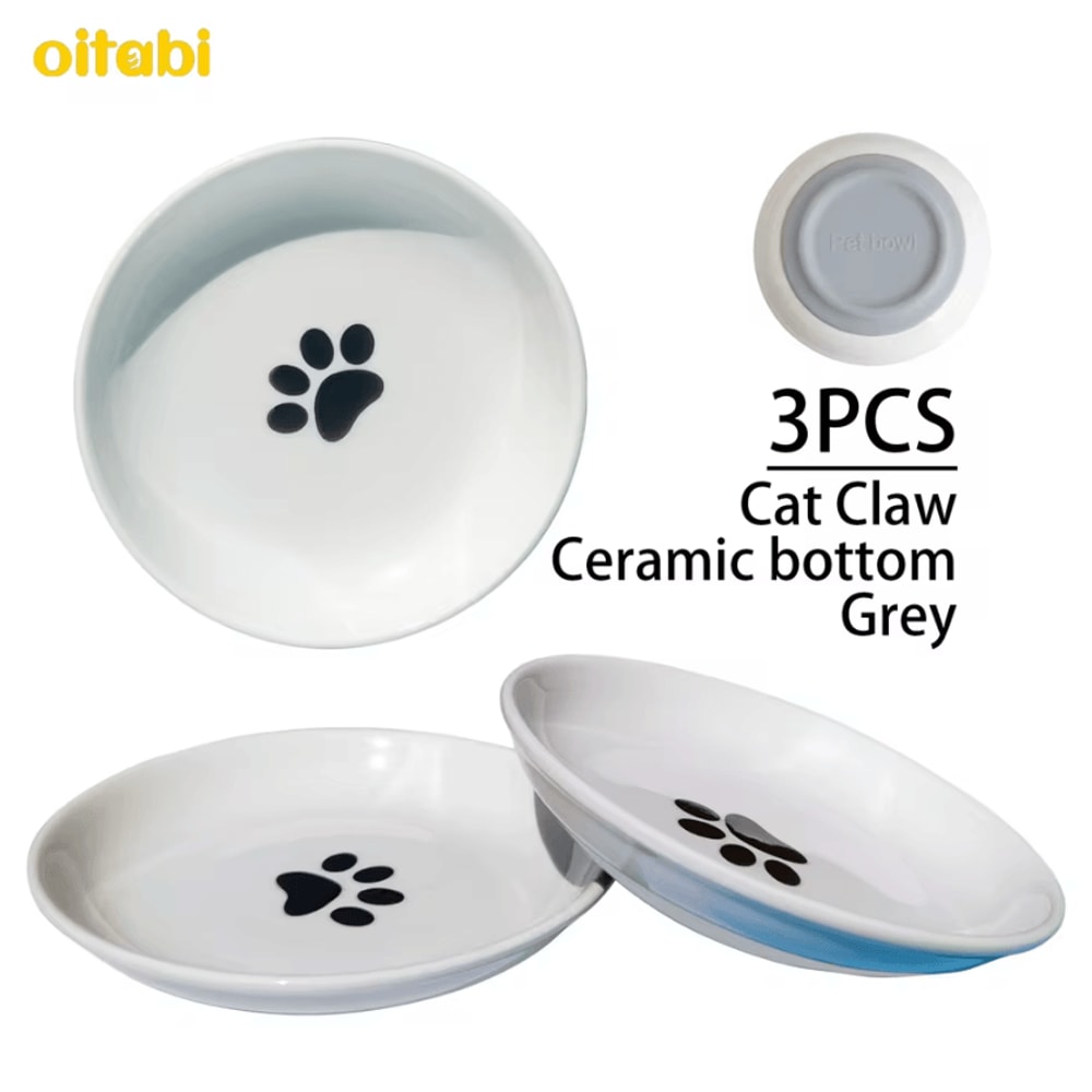 WhiskerEase Ceramic AntiWhisker Fatigue Pet Bowl Set 4
