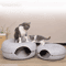 Cozy Tunnel Donut Cat Bed Interactive Felt Play House 0