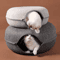 Cozy Tunnel Donut Cat Bed Interactive Felt Play House 1