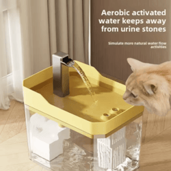 crystalflow transparent cat water fountain with usb filter pump