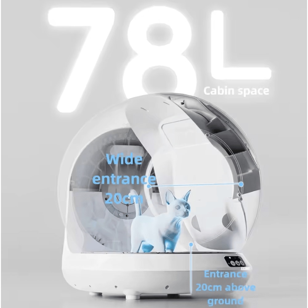 ElitePaw 78L Smart SelfCleaning Cat Litter Box With App Control 0