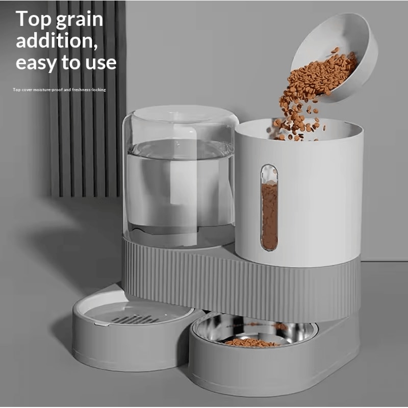GravityFlow Automatic Pet Feeder Water Dispenser Station 0