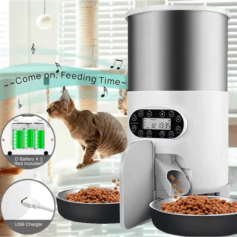 Smart AppControlled Automatic Pet Feeder With Dual Meal Tray 0