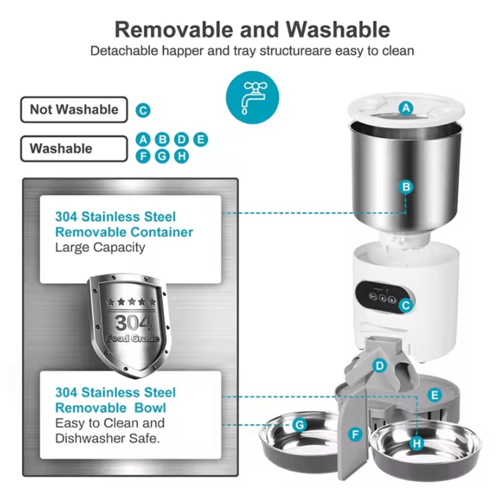 Smart AppControlled Automatic Pet Feeder With Dual Meal Tray 1