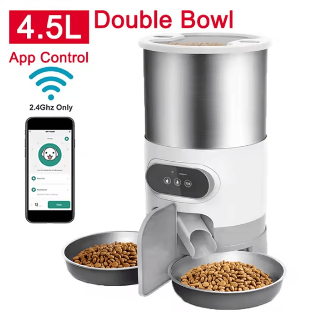 Smart AppControlled Automatic Pet Feeder With Dual Meal Tray 7
