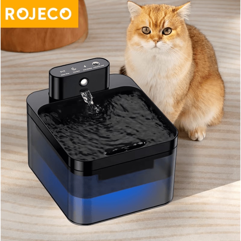 ROJECO Wireless Smart Cat Water Fountain With Infrared Sensor 0