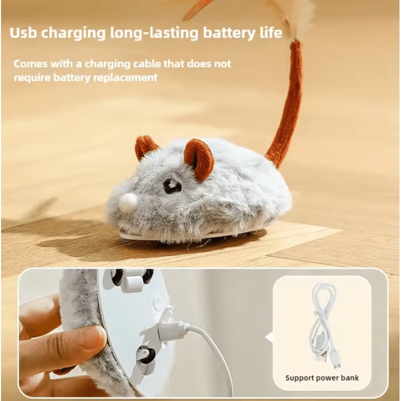 Intelligent Electric Mouse Cat Toy With USB Charging Squeaky Sound 3