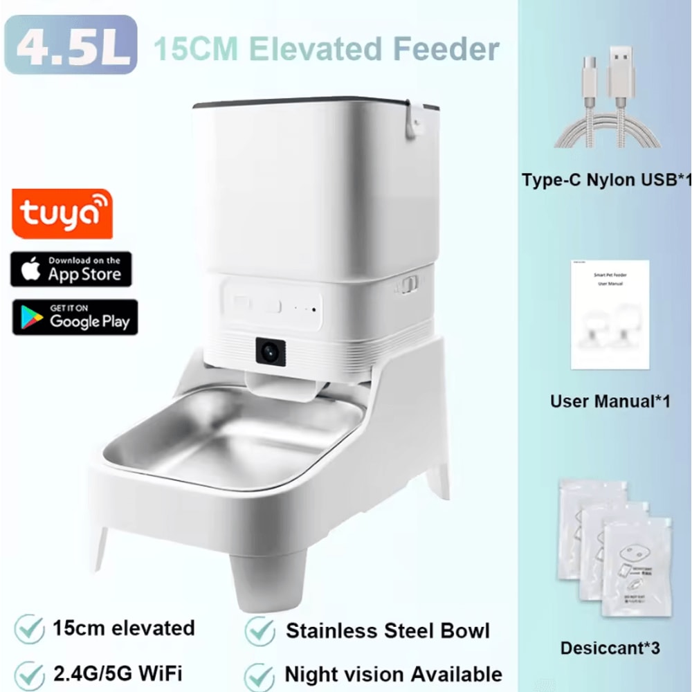 Smart Automatic Pet Feeder With 1080P HD Camera App Control 5