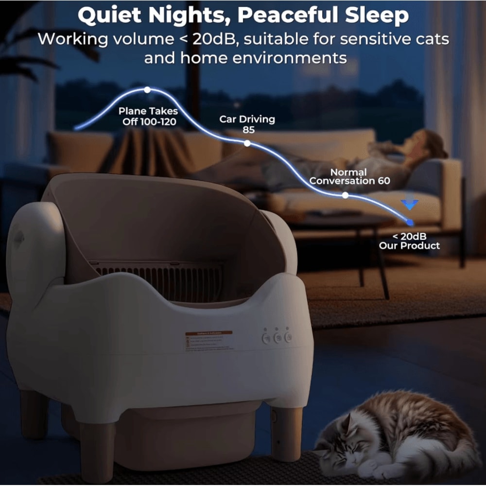 VOFORD Extra Large SelfCleaning Cat Litter Box With Smart App Control 2