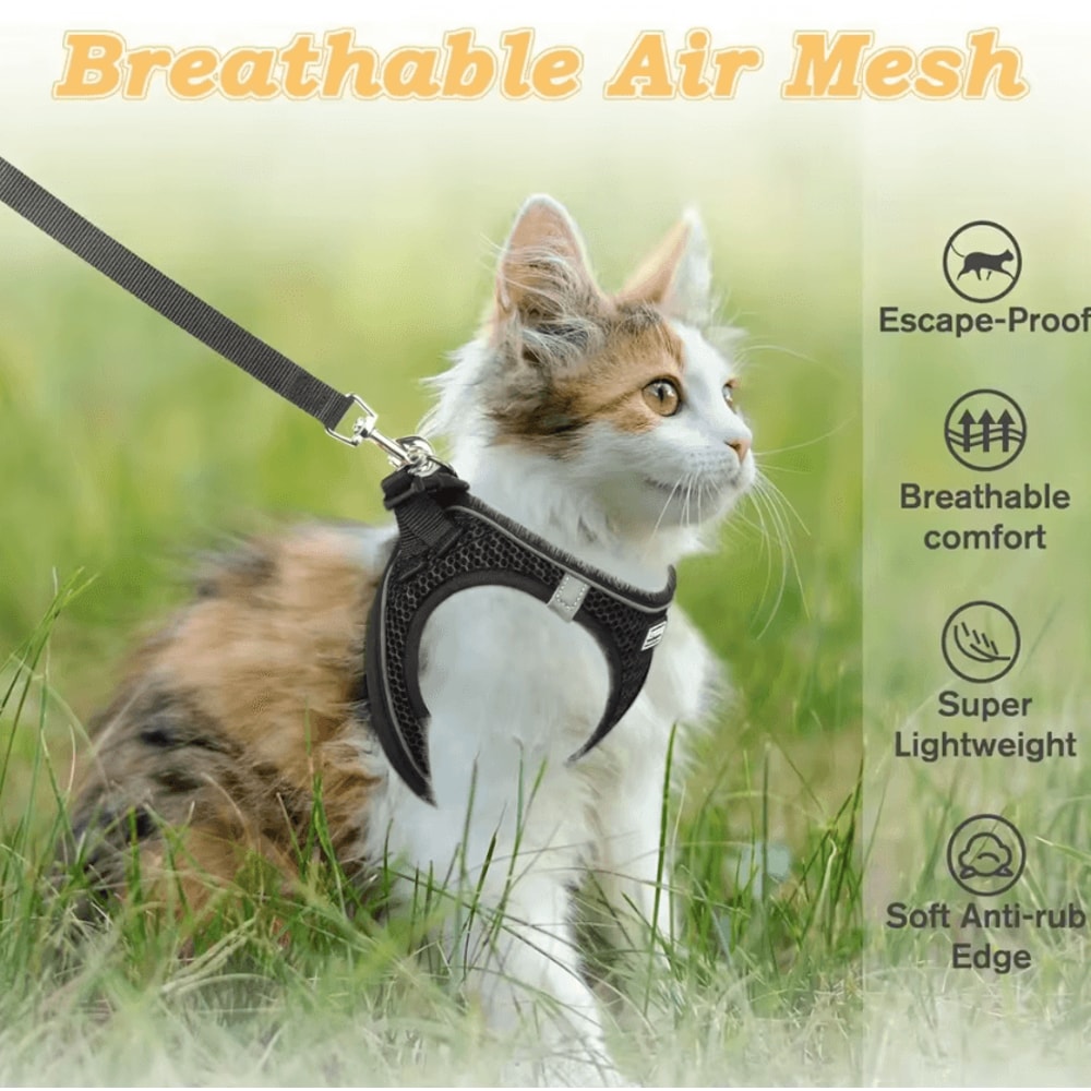 SafeStride Reflective Cat Puppy Harness Set 2