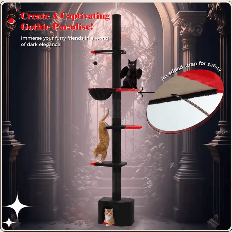 SkyClimb FloortoCeiling Cat Tree Tower 2