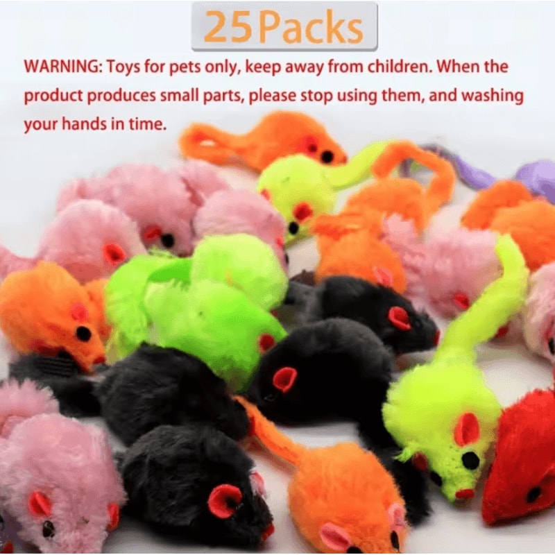 TinyHunter Plush Mouse Cat Toys 25Piece Interactive Play Set 4