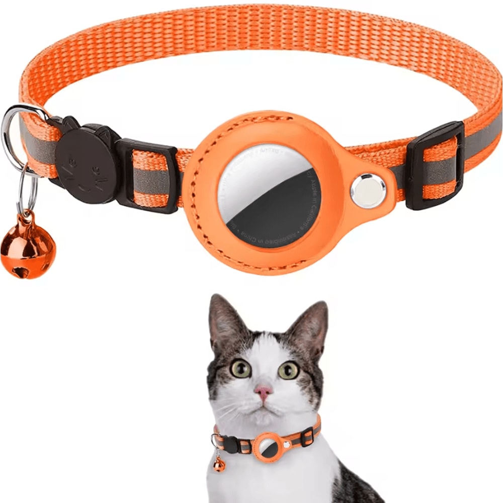 SafeTrack Reflective AirTag Cat Collar With Waterproof Holder 4
