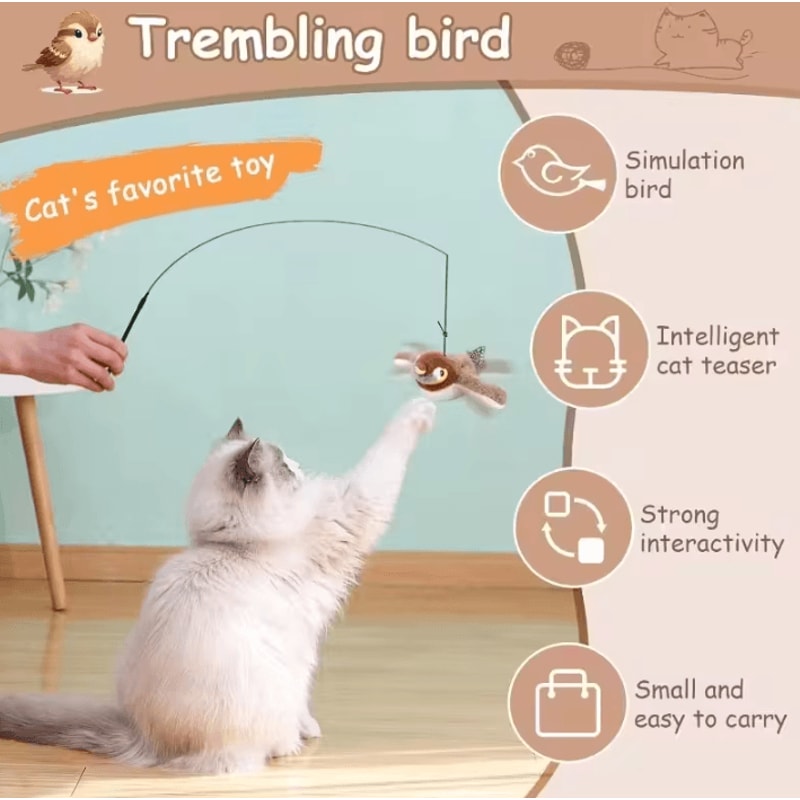 FeatherFlap Rechargeable Chirping Bird Cat Toy 3