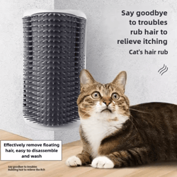 cornerease wall-mount cat scratcher & self grooming toy