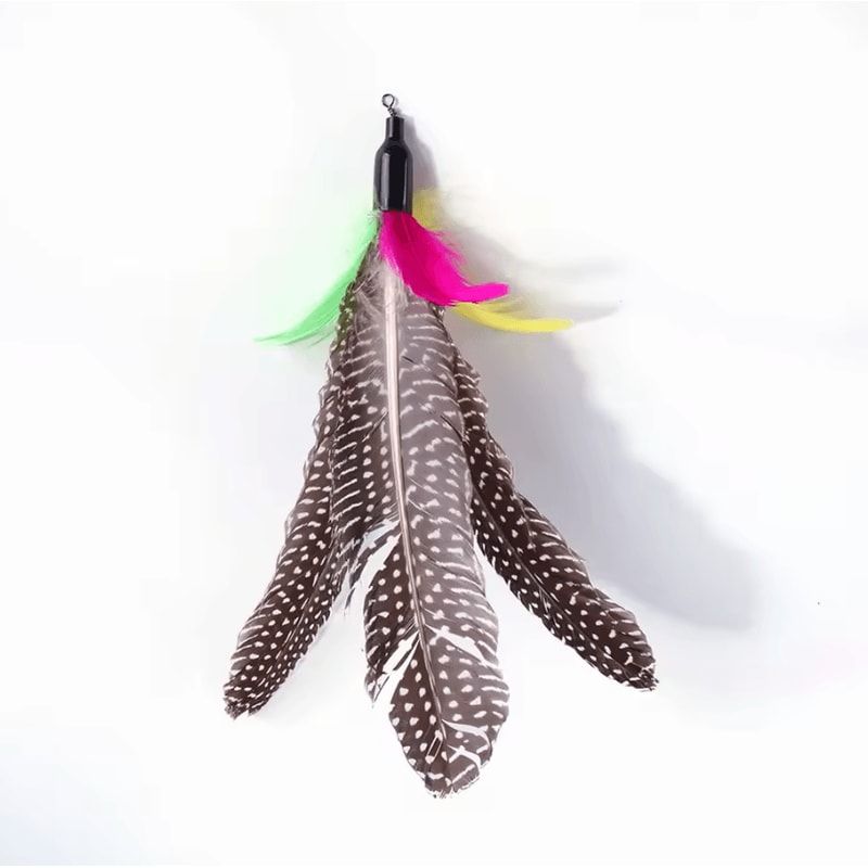 FlutterCatch Retractable Cat Wand Toy With Feather Caterpillar Refill Set 2