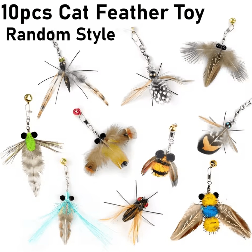 BugChase Feather Replacement Heads For Cat Wand Toys 0