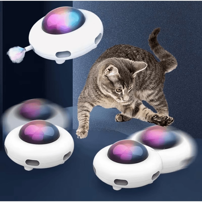 OrbitFlap USB Rechargeable Interactive UFO Cat Teaser Toy 2