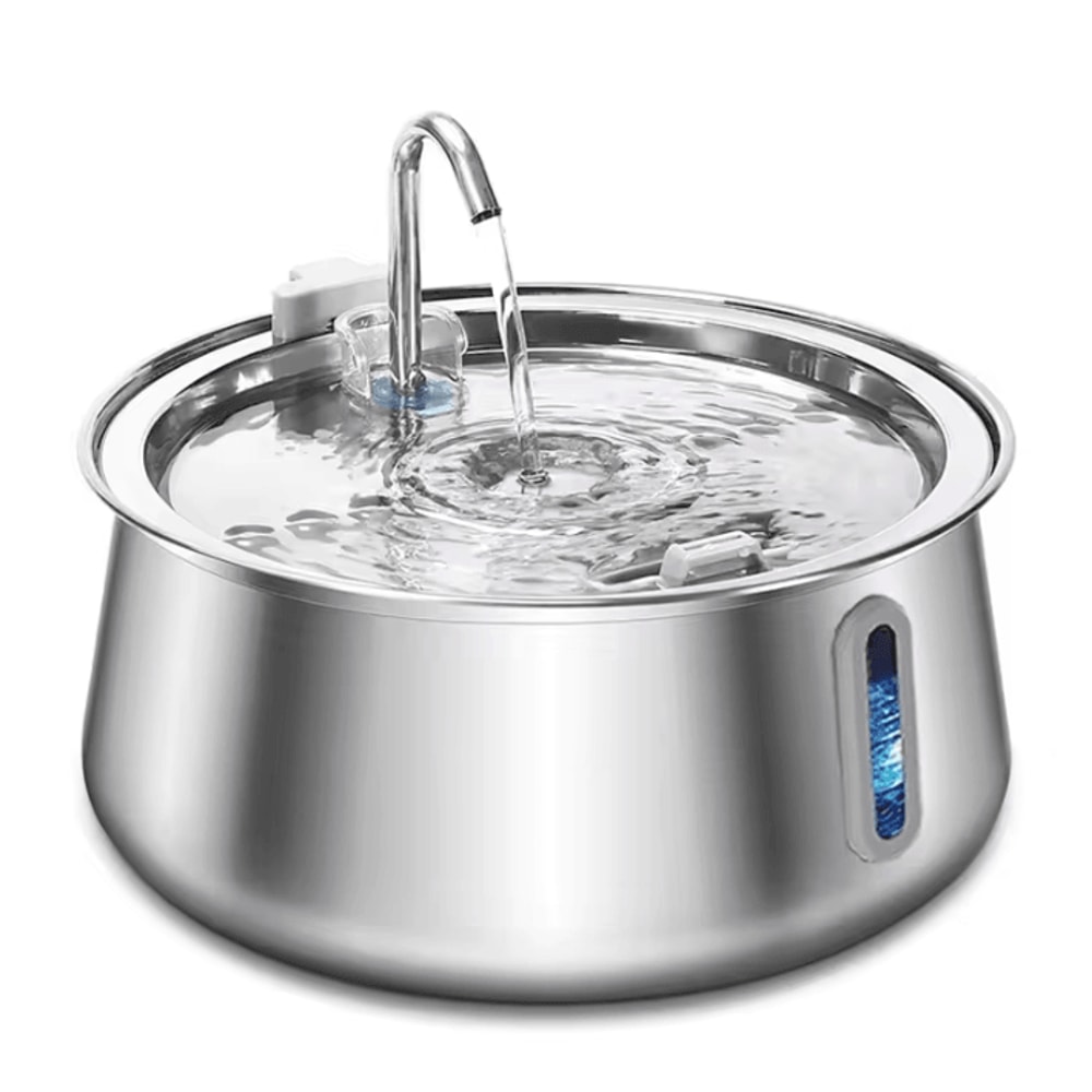 PureFlow 4L Stainless Steel Pet Water Fountain Ultra Quiet Automatic Water Dispenser For Cats Dog 3