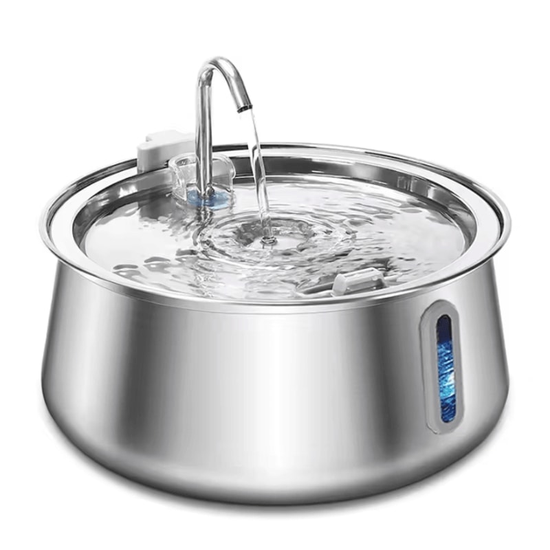 PureFlow 4L Stainless Steel Pet Water Fountain Ultra Quiet Automatic Water Dispenser For Cats Dog 3