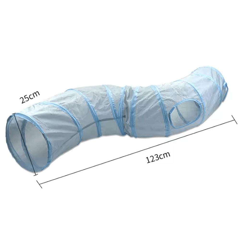 PlayPounce 3Way Cat Tunnel Foldable Interactive Tunnel Toy With Peep Hole 3
