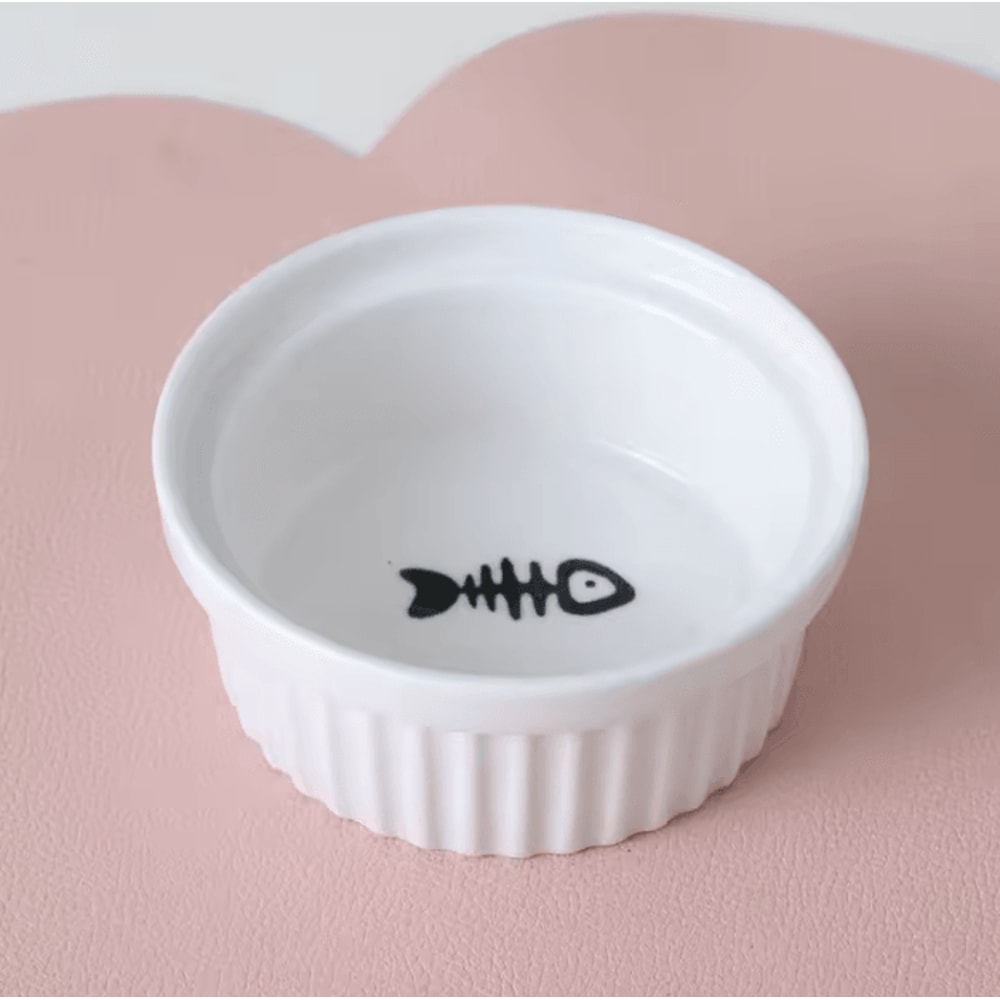 TiltEase Ceramic Pet Feeding Bowl Set Elevated Double Bowl For Cats Small Pets 4