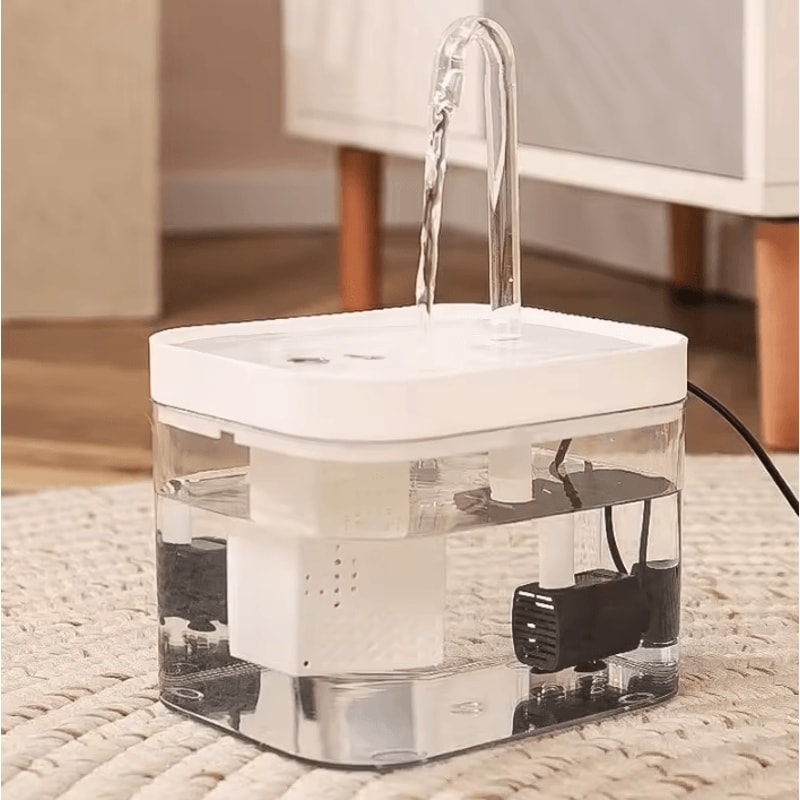 CrystalFlow Smart Pet Fountain Transparent Automatic Circulating Water Dispenser For Cats Dogs 4