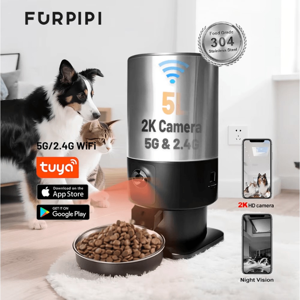 SmartSight 5L Automatic Cat Feeder With HD Camera App Control 0