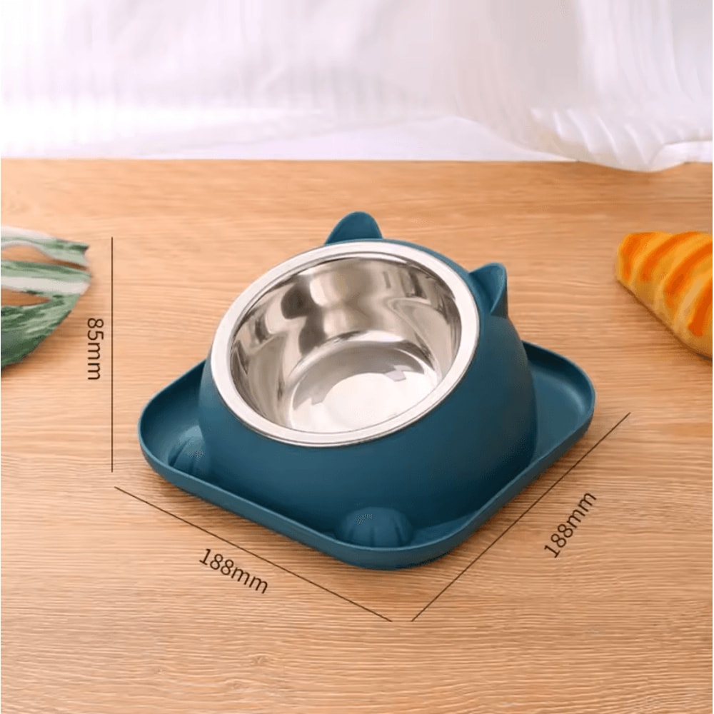 SteadyPaw Stainless Steel AntiSpill Cat Bowl 8