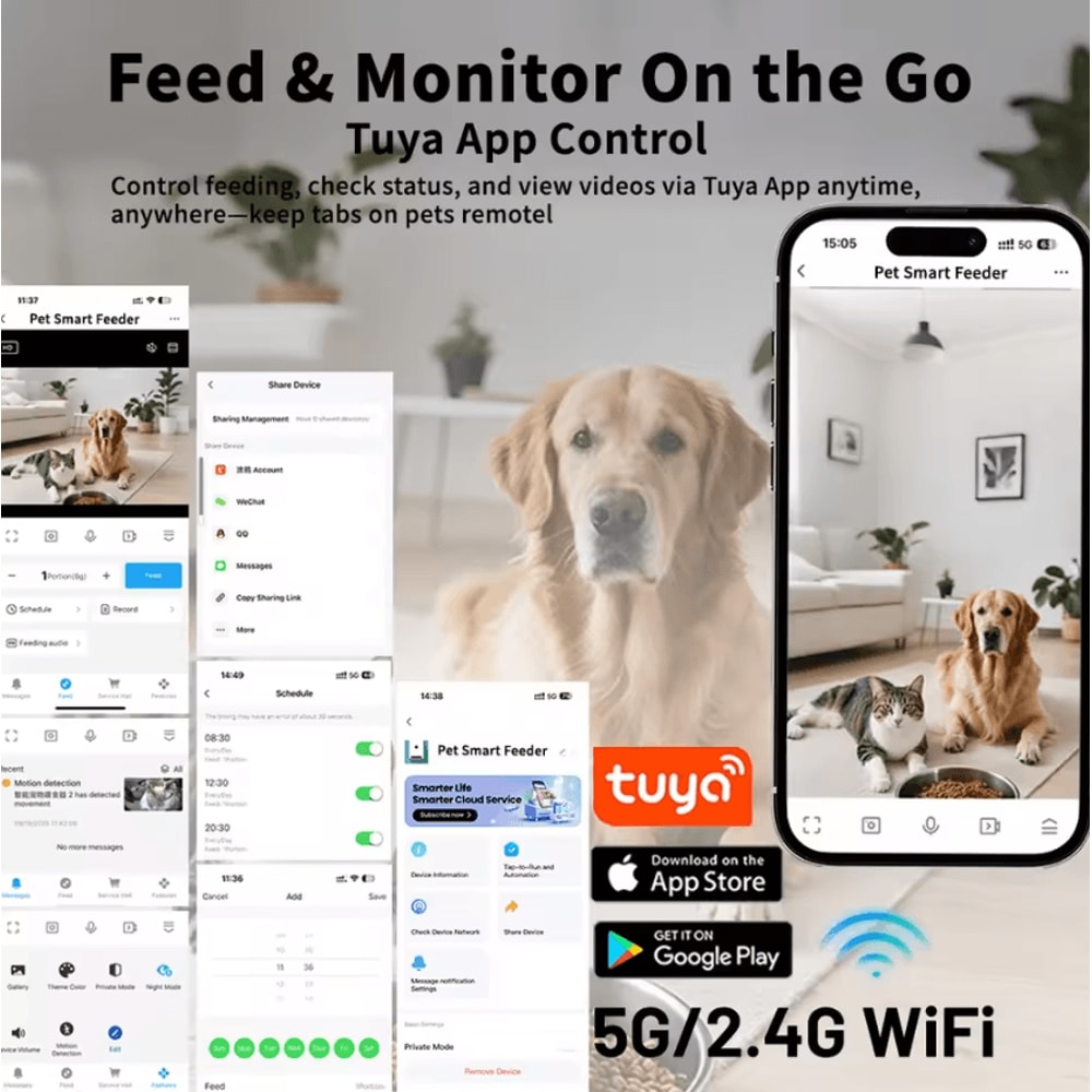 SmartServe AI Camera Automatic Pet Feeder For Cats Dogs 1