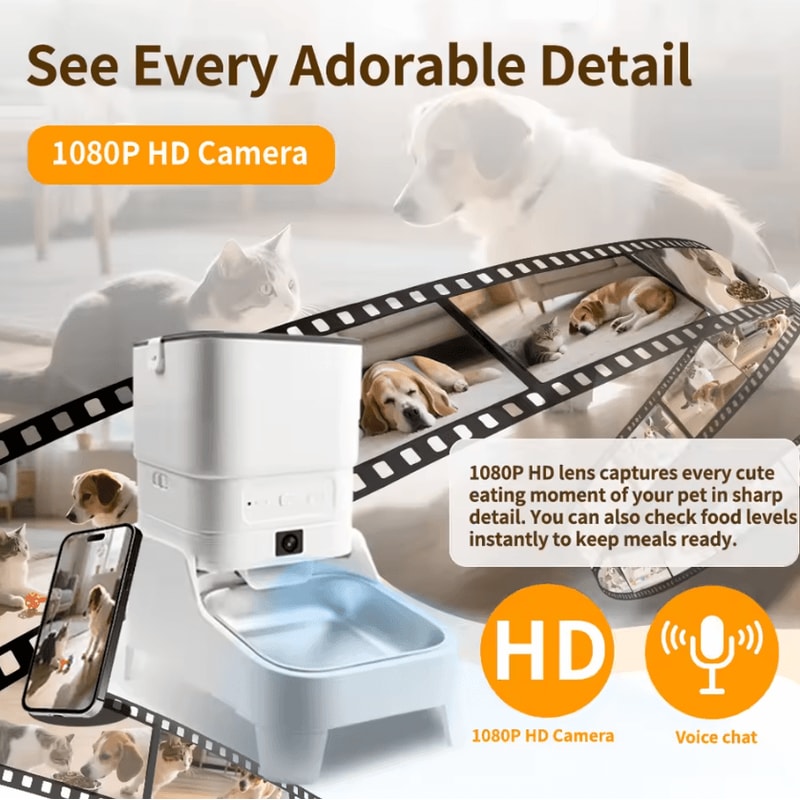 SmartServe AI Camera Automatic Pet Feeder For Cats Dogs 3
