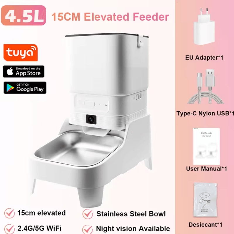 SmartServe AI Camera Automatic Pet Feeder For Cats Dogs 5