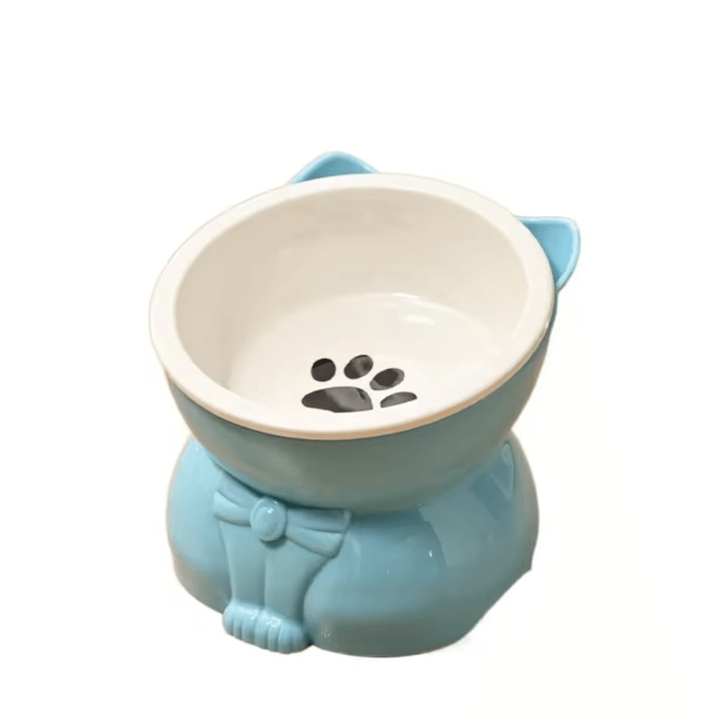 TiltEase Ceramic Pet Bowl NonSlip Slanted Feeding Bowl For Cats Small Dogs 3