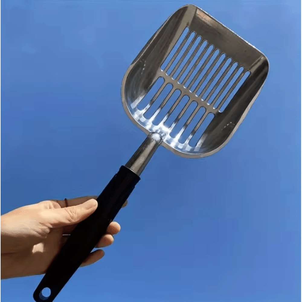 CleanReach Stainless Steel Cat Litter Scoop HeavyDuty Long Handle Metal Sifter 0