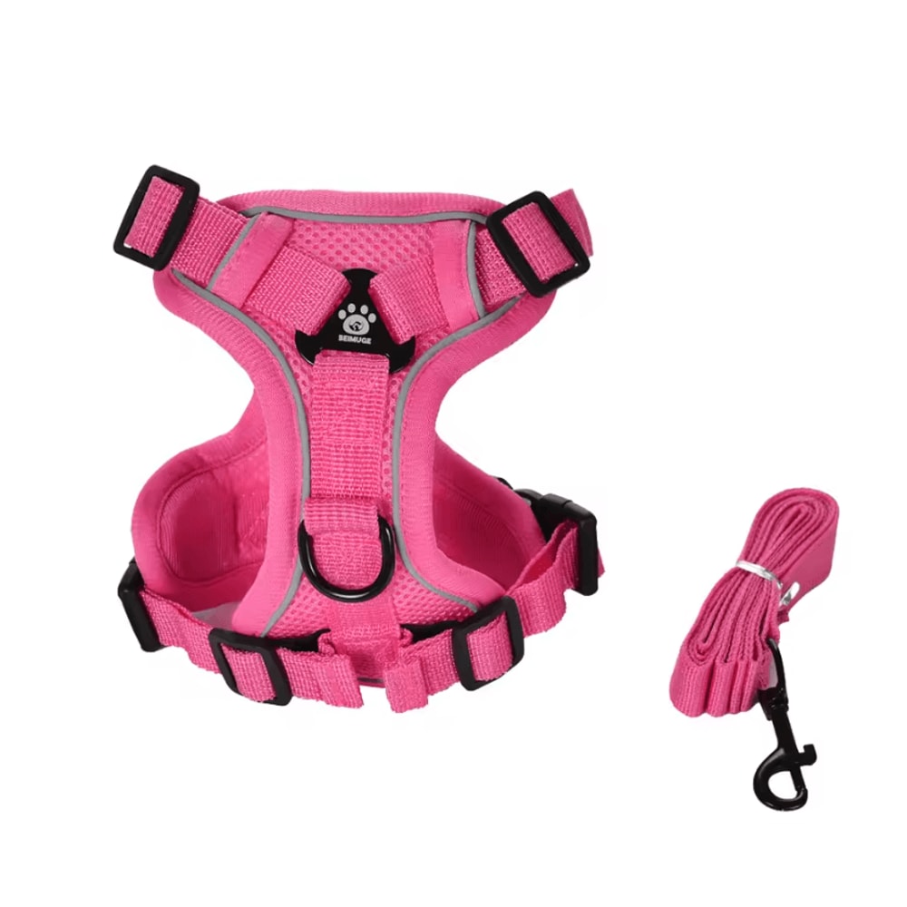 SafeWalk Reflective Pet Harness Leash Set Breathable Vest For Small Medium Dogs Cats 4