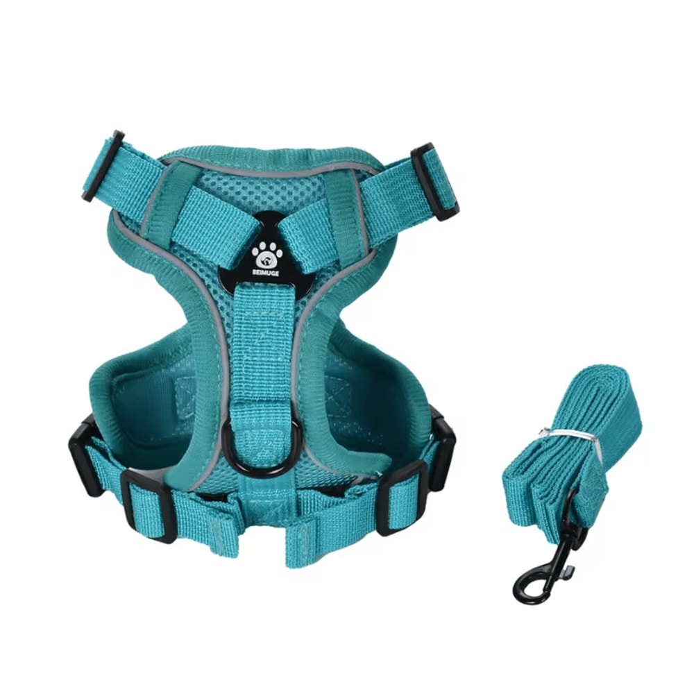 SafeWalk Reflective Pet Harness Leash Set Breathable Vest For Small Medium Dogs Cats 5