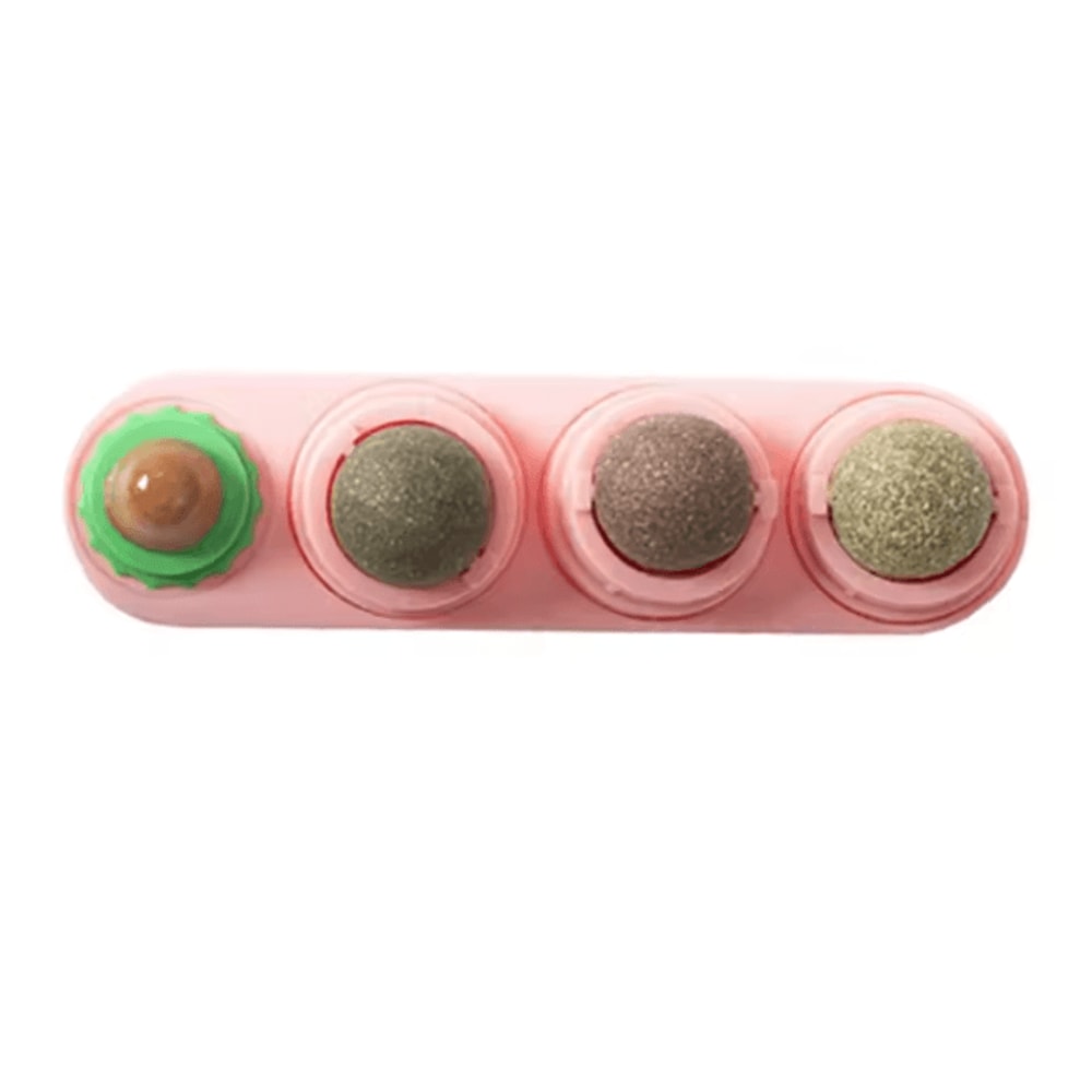 SpinFresh 4in1 Catnip Wall Toy Rotating Silver Vine Ball For Teeth Cleaning Play 7
