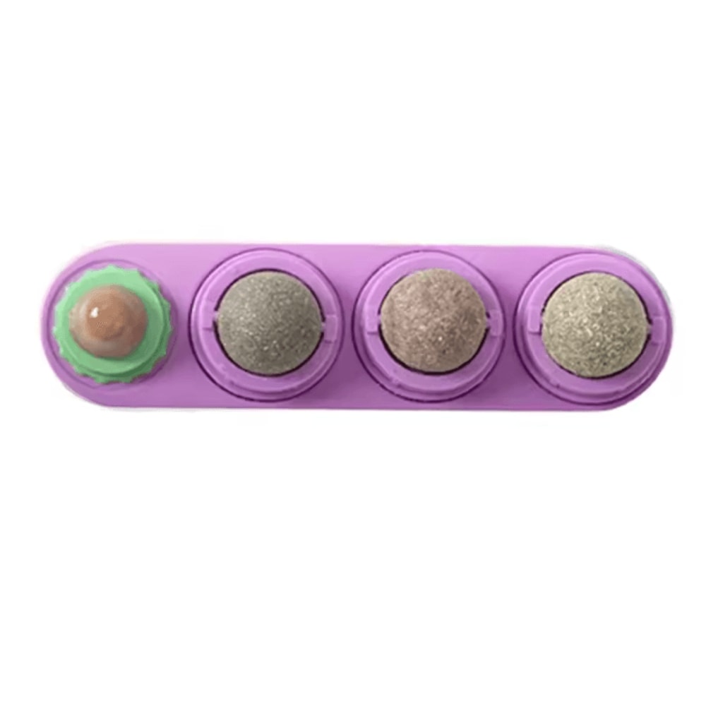 SpinFresh 4in1 Catnip Wall Toy Rotating Silver Vine Ball For Teeth Cleaning Play 8