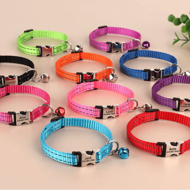 SafeGlow Personalized Reflective Cat Collar For Cats Small Dogs 1
