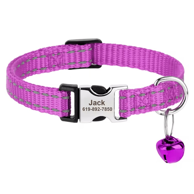 SafeGlow Personalized Reflective Cat Collar For Cats Small Dogs 6